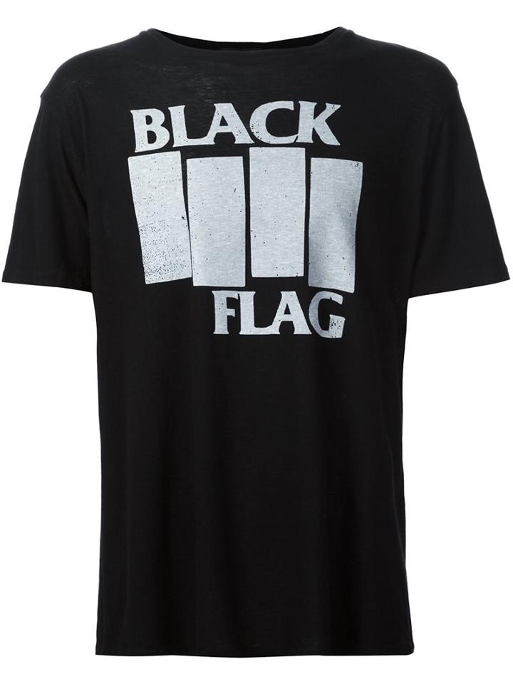 R13 Black Flag Print T-shirt, Men's, Size: Small, Cotton/cashmere