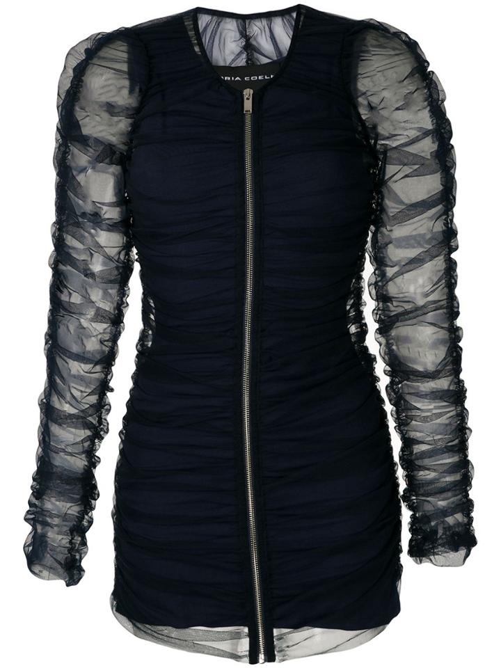 Gloria Coelho Draped Tulle Blouse - Blue
