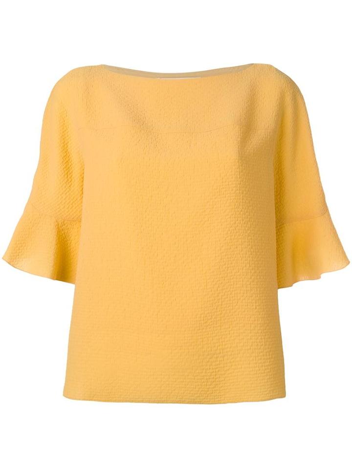 See By Chloé Ruffled Sleeves Blouse, Women's, Size: 36, Yellow/orange, Polyester/viscose