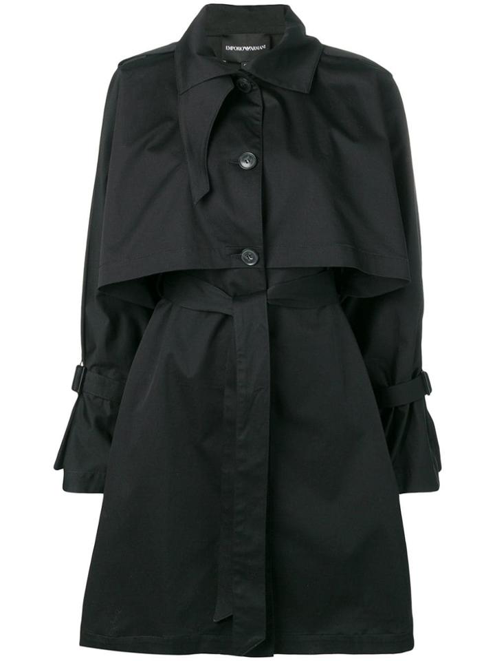 Emporio Armani Belted Trench Coat - Black