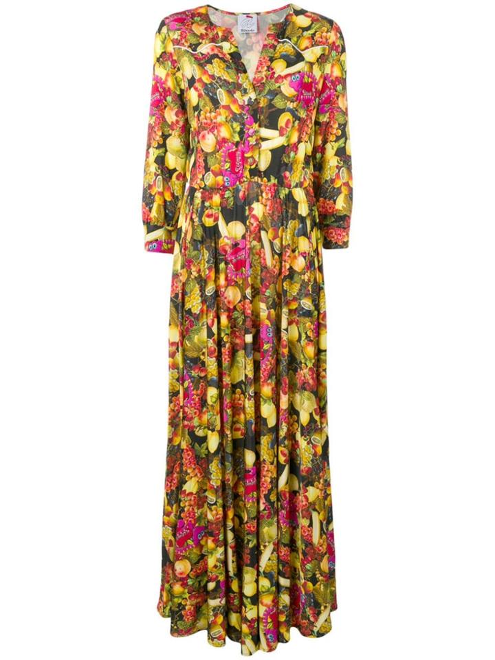 Ultràchic Fruit Printed Maxi Dress - Yellow
