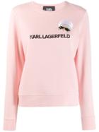 Karl Lagerfeld K/ikonik Embroidered Sweatshirt - Pink