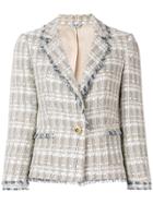 Liu Jo Frayed Edges Tweed Jacket - Brown