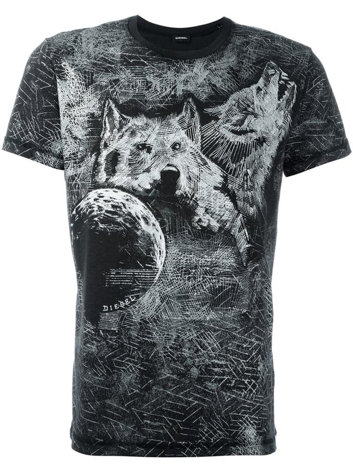 Diesel 't-diego-dh' T-shirt, Men's, Size: Medium, Black, Cotton/polyester