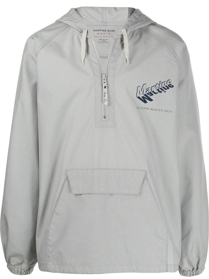 Martine Rose Logo Print Half-zip Jacket - Grey