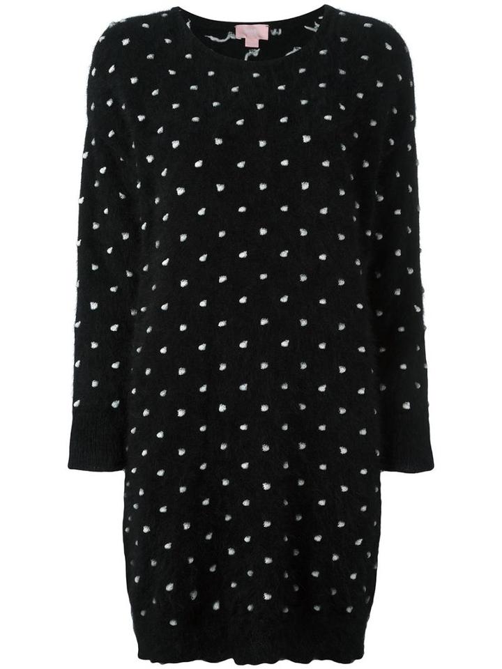 Giamba Polka Dots Knit Dress, Women's, Size: 40, Black, Polyamide/angora/virgin Wool