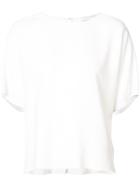 Marina Moscone Cady Split Back T-shirt Blouse - White