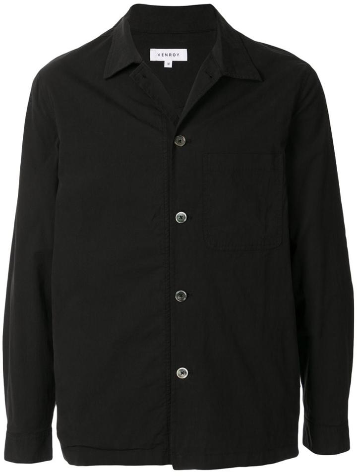 Venroy Plain Shirt Jacket - Black