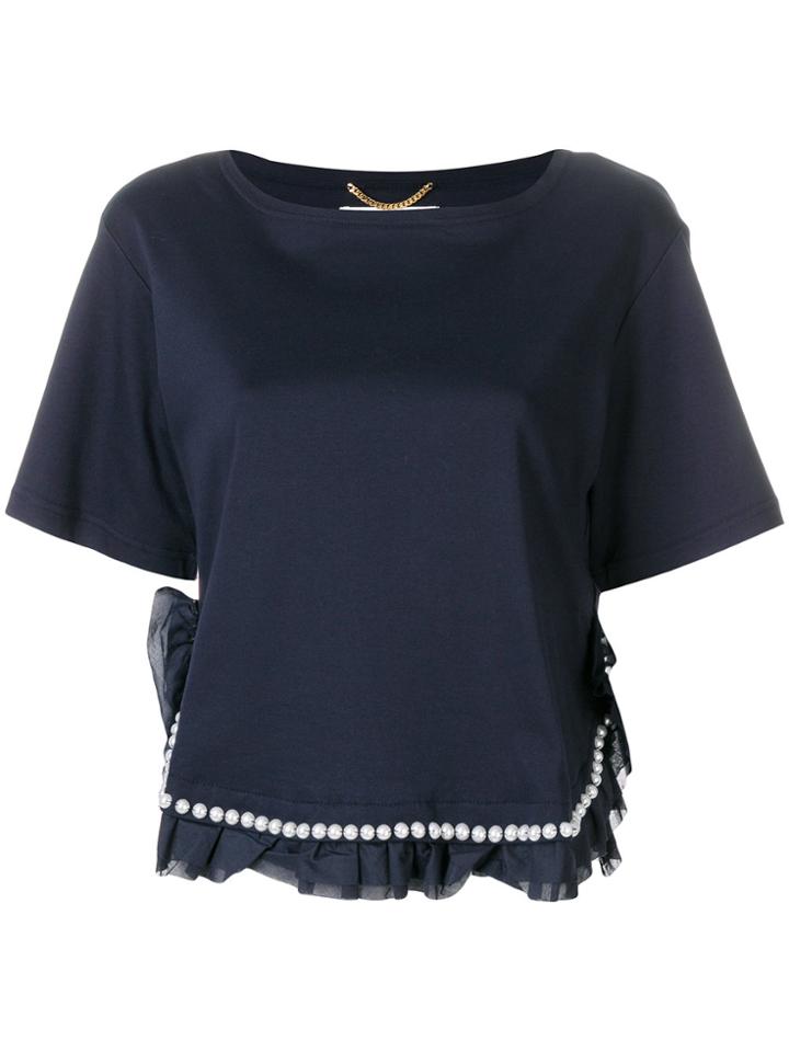 Muveil Pear Embellished T-shirt - Blue