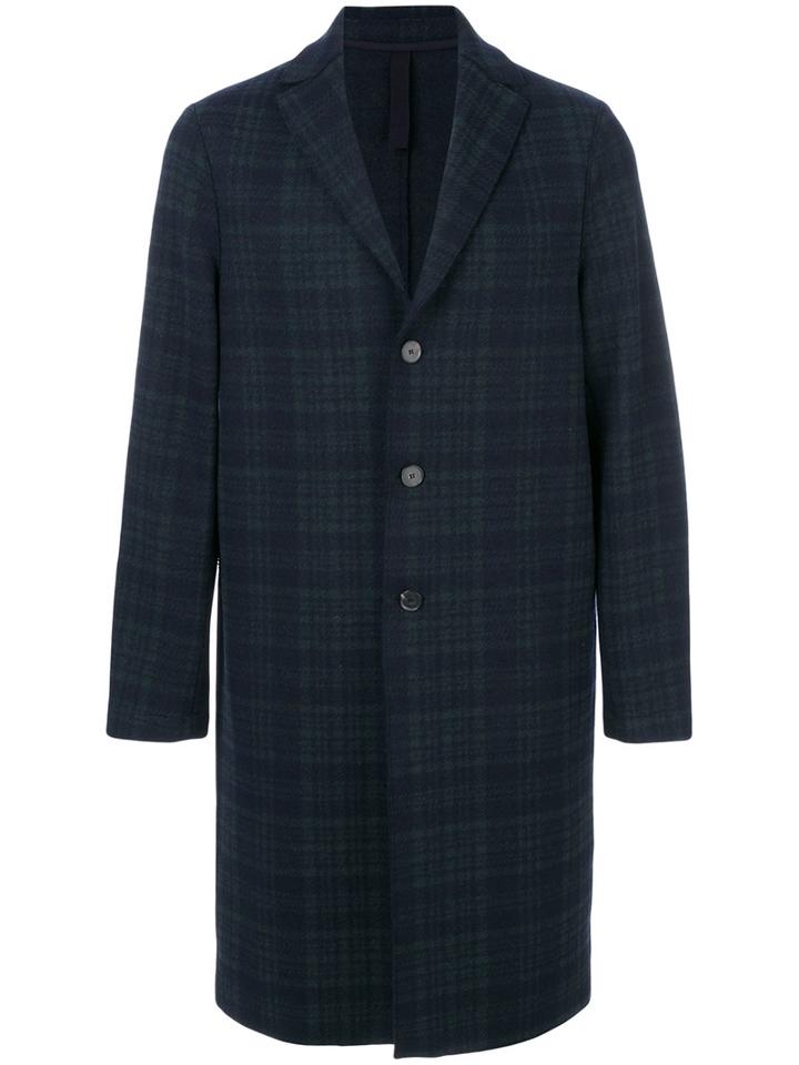 Harris Wharf London - Tartan Check Coat - Men - Polyamide/virgin Wool - 46, Blue, Polyamide/virgin Wool