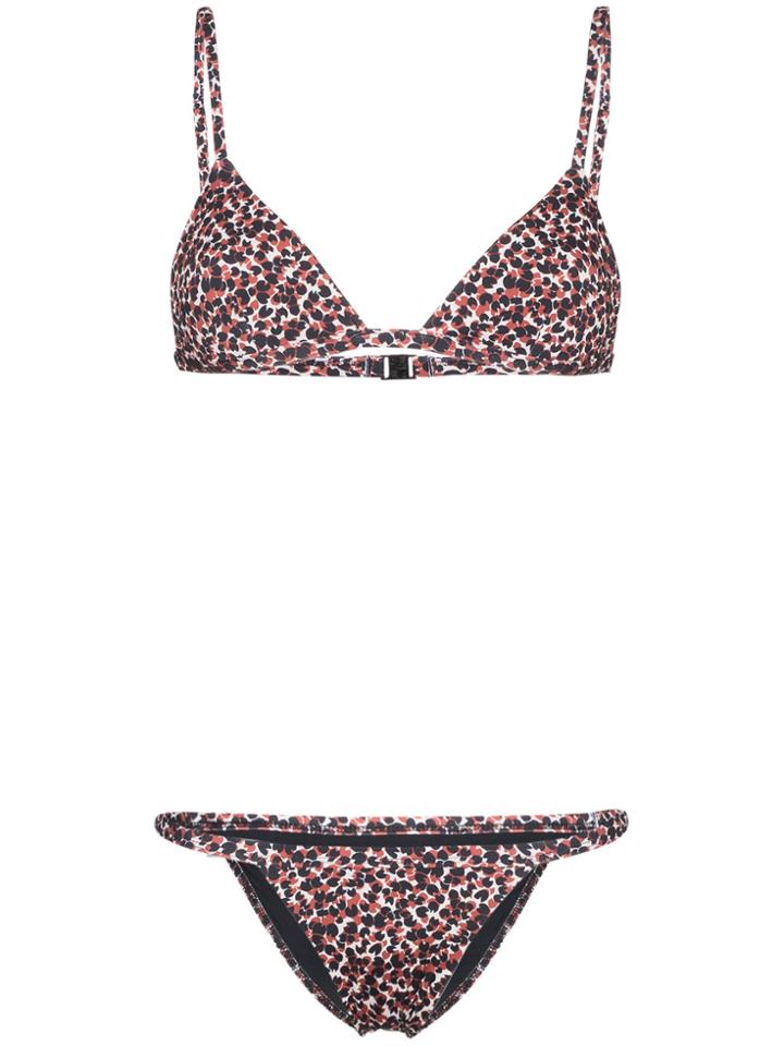 Matteau Petite Triangle Leopard Print Bikini - Red