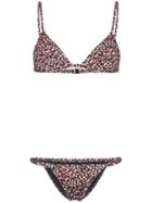 Matteau Petite Triangle Leopard Print Bikini - Red