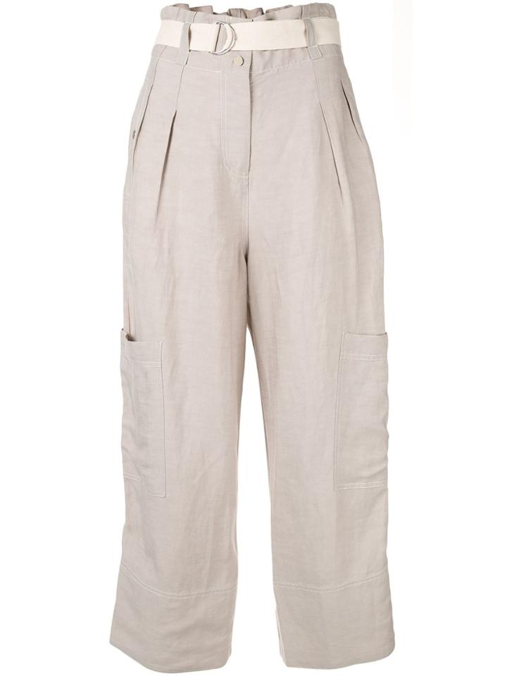 Lee Mathews Lucien Belted Trousers - Brown