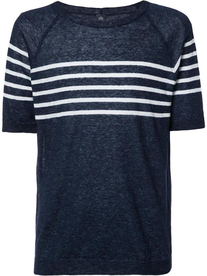 Eleventy Striped Trim Sweatshirt, Men's, Size: Small, Blue, Linen/flax