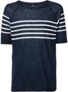 Eleventy Striped Trim Sweatshirt, Men's, Size: Small, Blue, Linen/flax