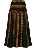 M Missoni Striped A-line Skirt - Black