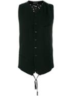 Ann Demeulemeester Polka-dot Panel Waistcoat - Black