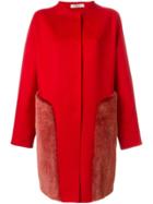 Liska Cashmere Pocket Detail Coat - Red