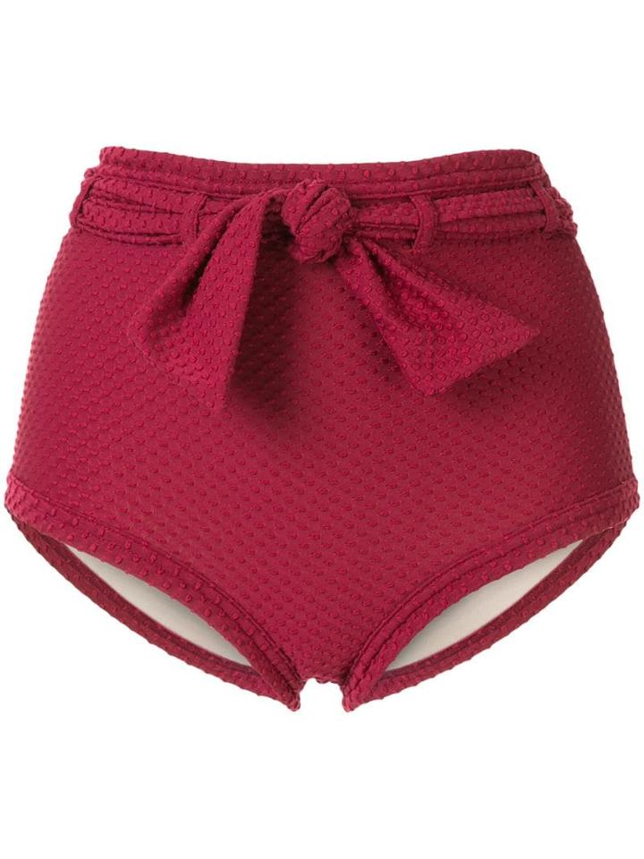 Peony High-waisted Bikini Bottoms - Red
