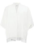 The Soloist Loose Fit Short Sleeve Shirt, Men's, Size: 48, White, Silk/cotton