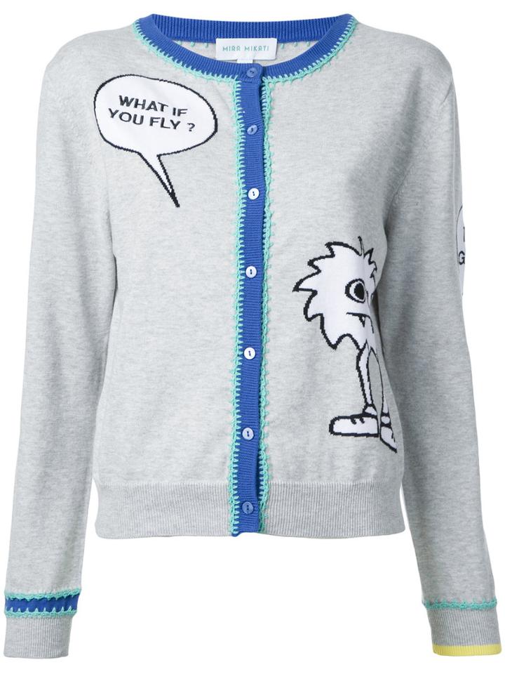 Mira Mikati - Embroidered Cardigan - Women - Cotton - 36, Grey, Cotton