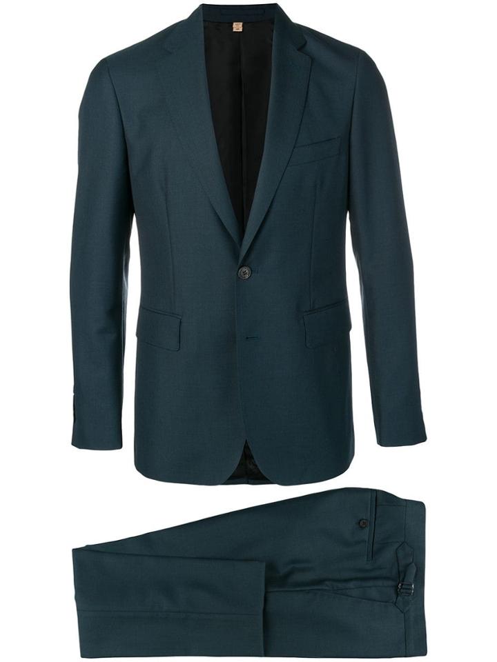 Burberry Slim Fit Wool Mohair Silk Suit - Blue