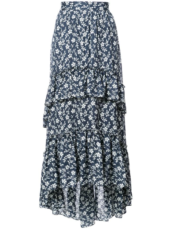 Ulla Johnson Frilled Maxi Skirt - Blue