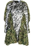Mugler Abstract-print Silk Dress - Green
