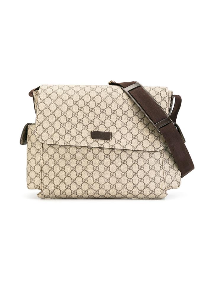 Gucci Kids Logo Print Changing Bag - Brown