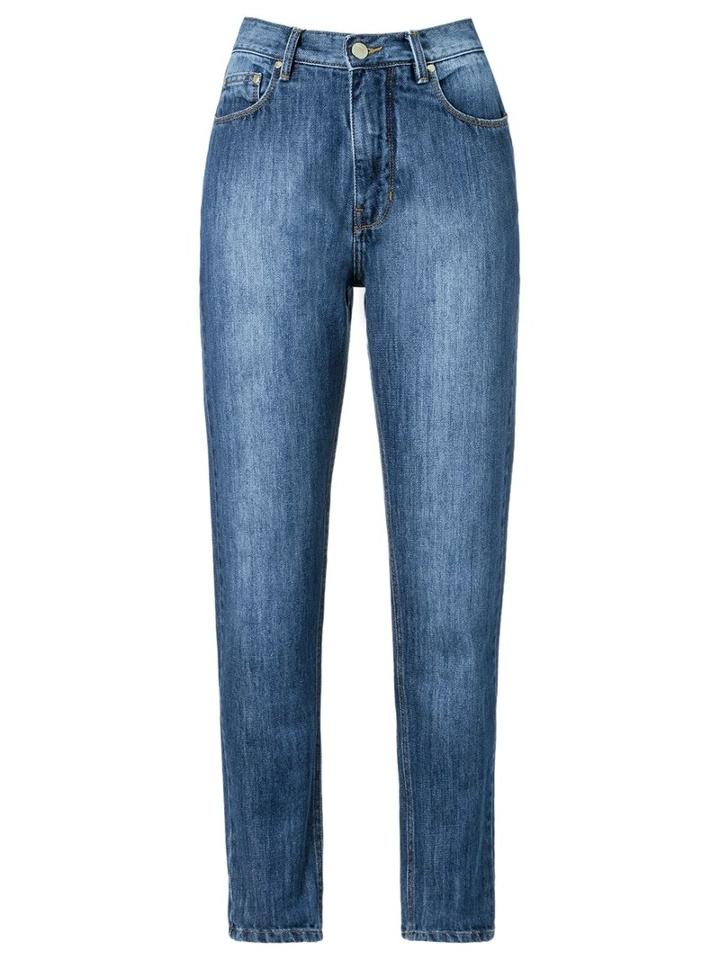 Amapô High Waist Straight Jeans, Women's, Size: 44, Blue, Cotton