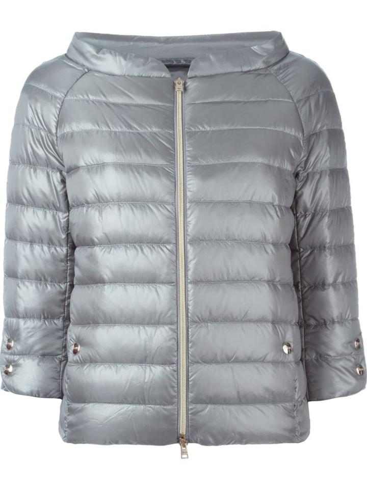 Herno Cropped Puffer Jacket, Women's, Size: 48, Grey, Polyamide/feather Down