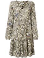 Liu Jo Leopard Print Skater Dress - Brown
