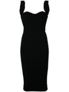 Victoria Beckham Sweetheart Neck Fitted Dress, Women's, Size: 2, Black, Silk/acetate/polyester/triacetate