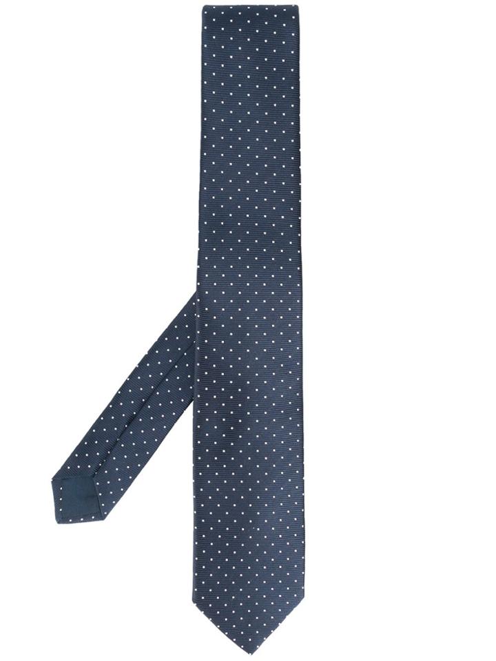Lanvin Silk Polka Dot Tie - Blue