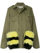 Tu Es Mon Trésor Fur Poket Field Jacket - Green