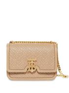 Burberry Small Quilted Monogram Lambskin Tb Bag - Neutrals