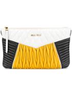 Miu Miu Rider Matelassé Oversized Clutch - White