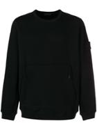 Stone Island Zip Pocket Sweatshirt - Black