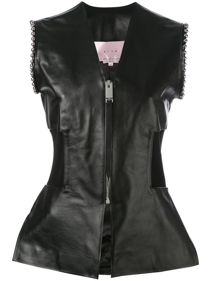 Alyx - Fitted Zip Tank - Women - Leather/polyamide/viscose/metal - S, Black, Leather/polyamide/viscose/metal