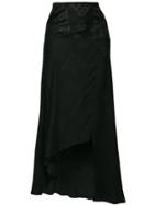 Romeo Gigli Vintage Embroidered Asymmetric Skirt - Black