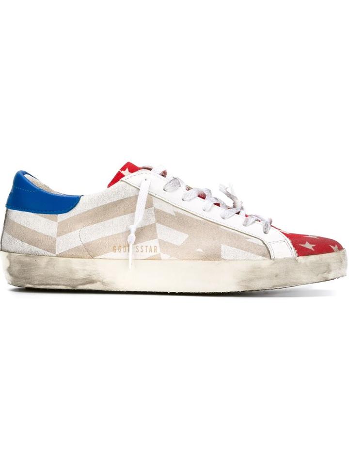 Golden Goose Deluxe Brand Super Star Sneakers, Men's, Size: 42, White, Rubber/cotton/leather/leather