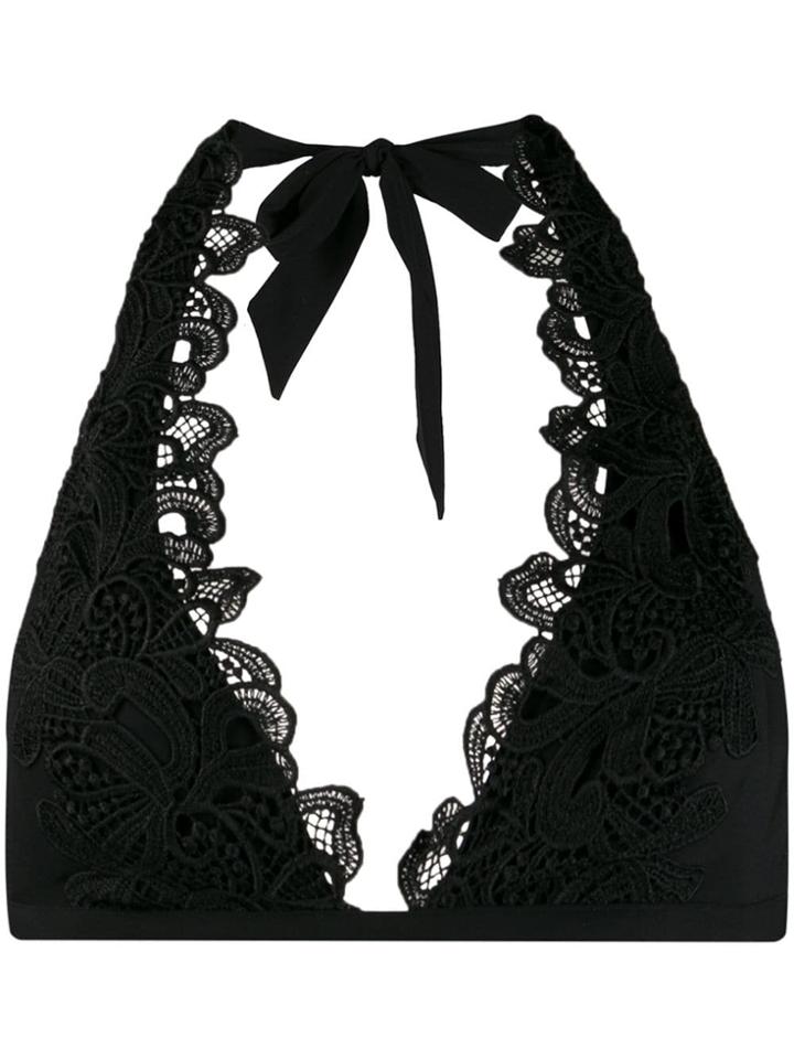 Ermanno Scervino Lace Halterneck Bikini Top - 95708 Nero