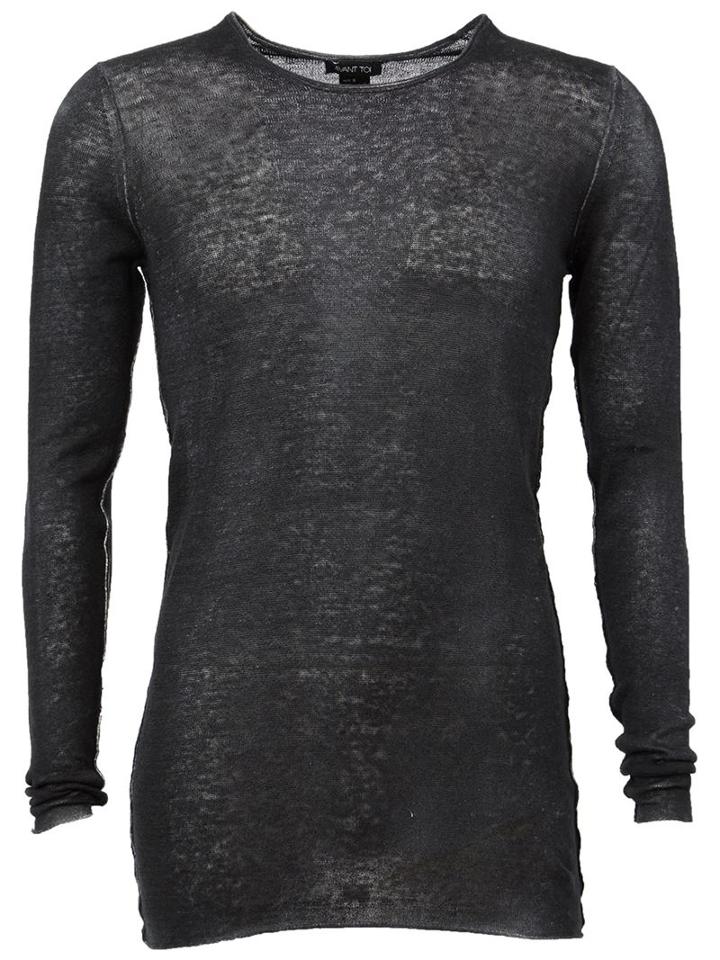 Avant Toi Sheer Jumper, Men's, Size: Large, Black, Cotton/linen/flax