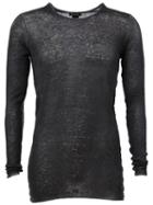 Avant Toi Sheer Jumper, Men's, Size: Large, Black, Cotton/linen/flax