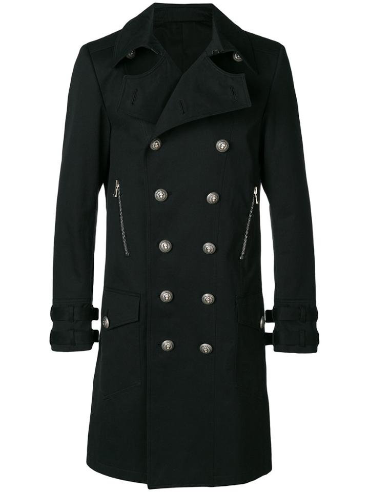 Balmain Classic Double-breasted Coat - Black