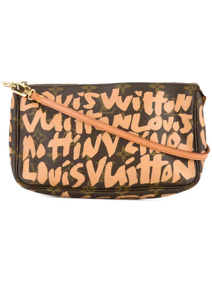 Louis Vuitton Vintage Graffiti Logo Pochette - Brown