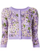 Twin-set Floral Print Cardigan - Pink & Purple