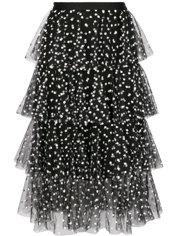 Philosophy Di Lorenzo Serafini Polka Dot Ruffled Skirt - Black