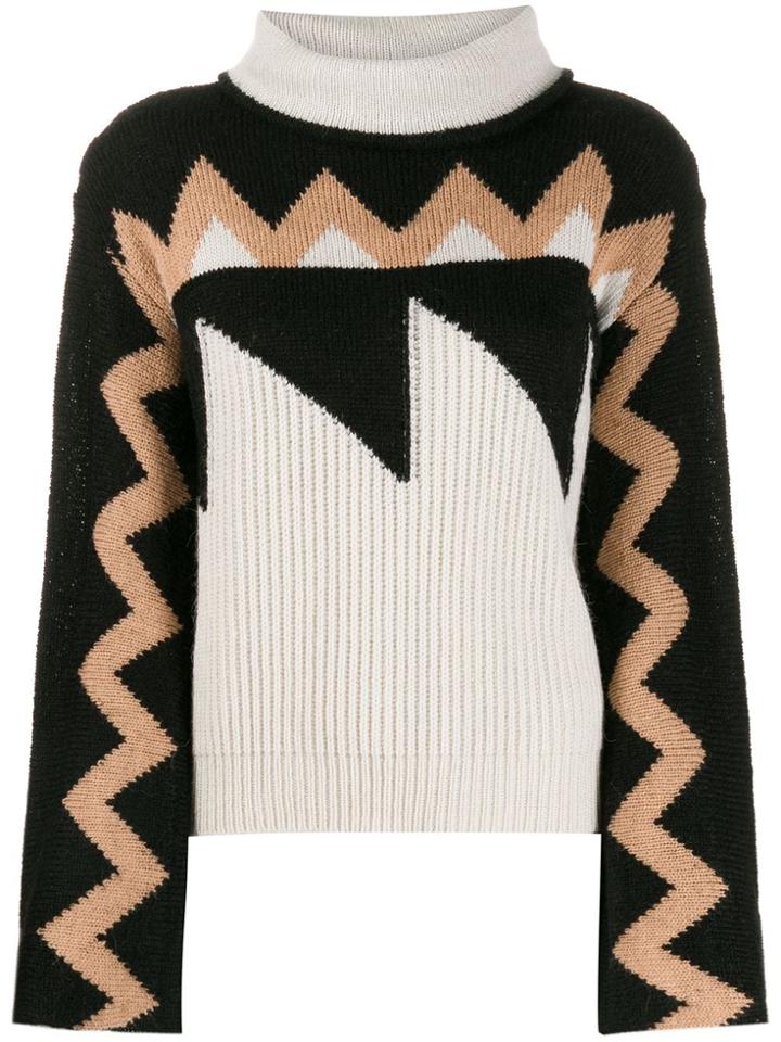 Nude Aztec Knit Jumper - White