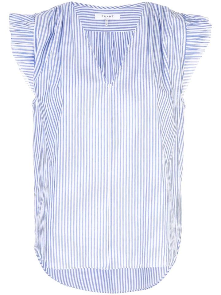 Frame Striped Print Blouse - Blue